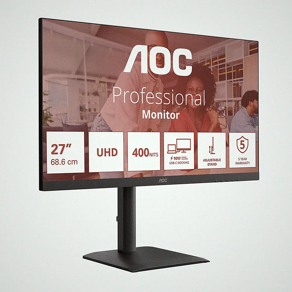 U27E4CV 27 Inch UHD Monitor 60Hz, IPS Panel, 4ms GtG, Adaptive Sync, HDR Read...