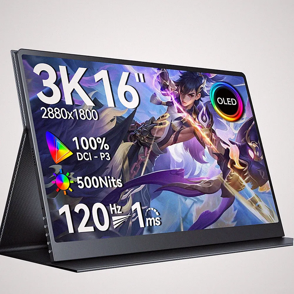 UColor O2 16" OLED Portable Monitor 120Hz 3K Gaming Monitor 16:10 Second Display