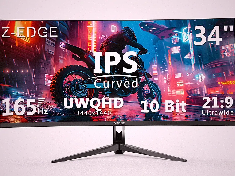 UG34I 34" Ultra Wide 21:9 WQHD 3440x1440 165Hz 1ms IPS Curved Gaming Monitor