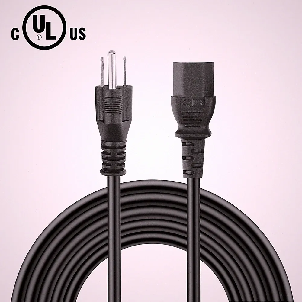 UL 3-Prong Power Cord For BenQ Zowie XL2566X+ XL2586X+ Fast TN Gaming Monitor