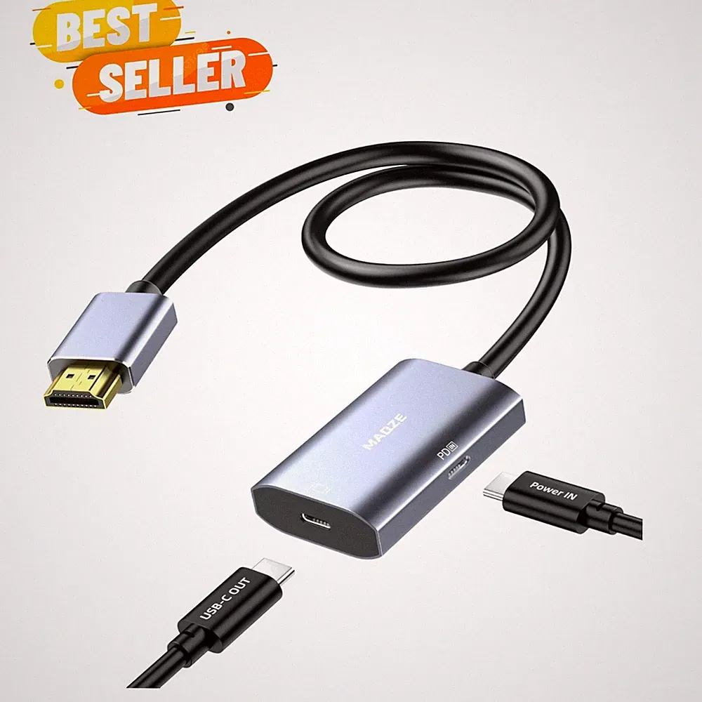 Ultra-Flexible 0.5m Graphene HDMI 2.1 to USB-C Adapter for Gaming & Laptops