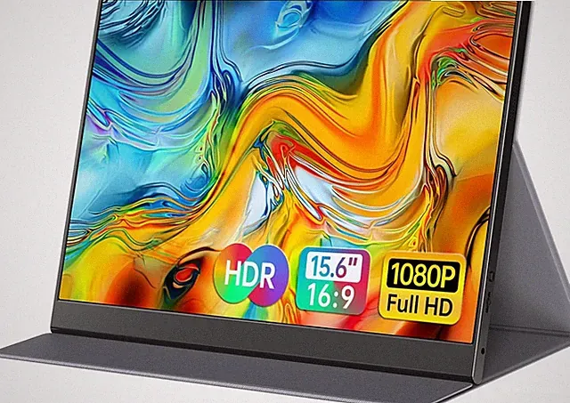 Ultra-Thin Full HD 15.6" Monitor with USB-C & HDMI - Perfect for Gaming