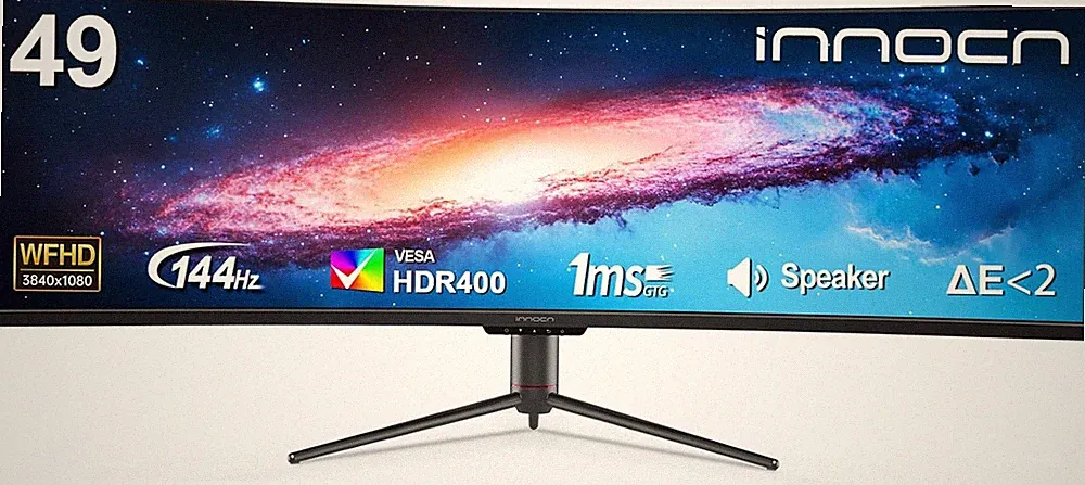 Ultrawide 49" Curved 3840 X 1080P 144Hz 32:9 Monitor, Screen Split PIP PBP for W
