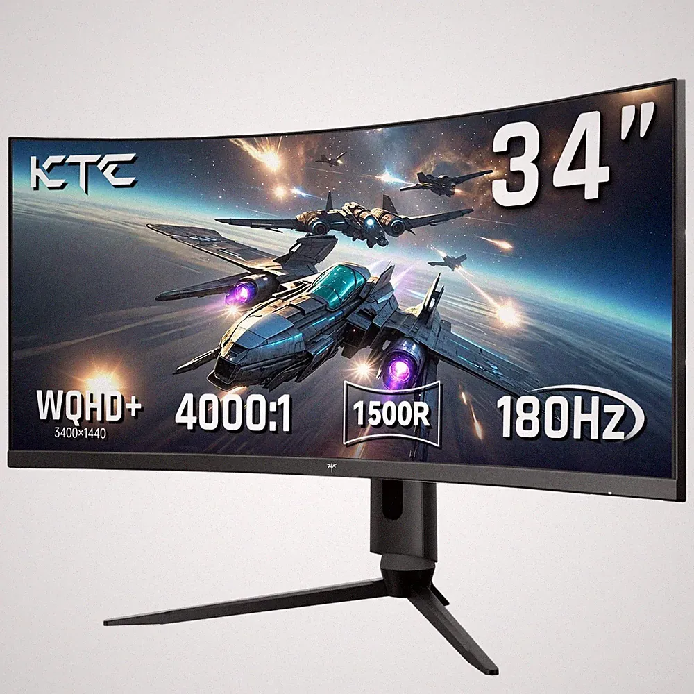 Ultrawide Monitor 34 Inch 3440x1440 180Hz Curved Gaming H34S18S WQHD 1500R HDMI