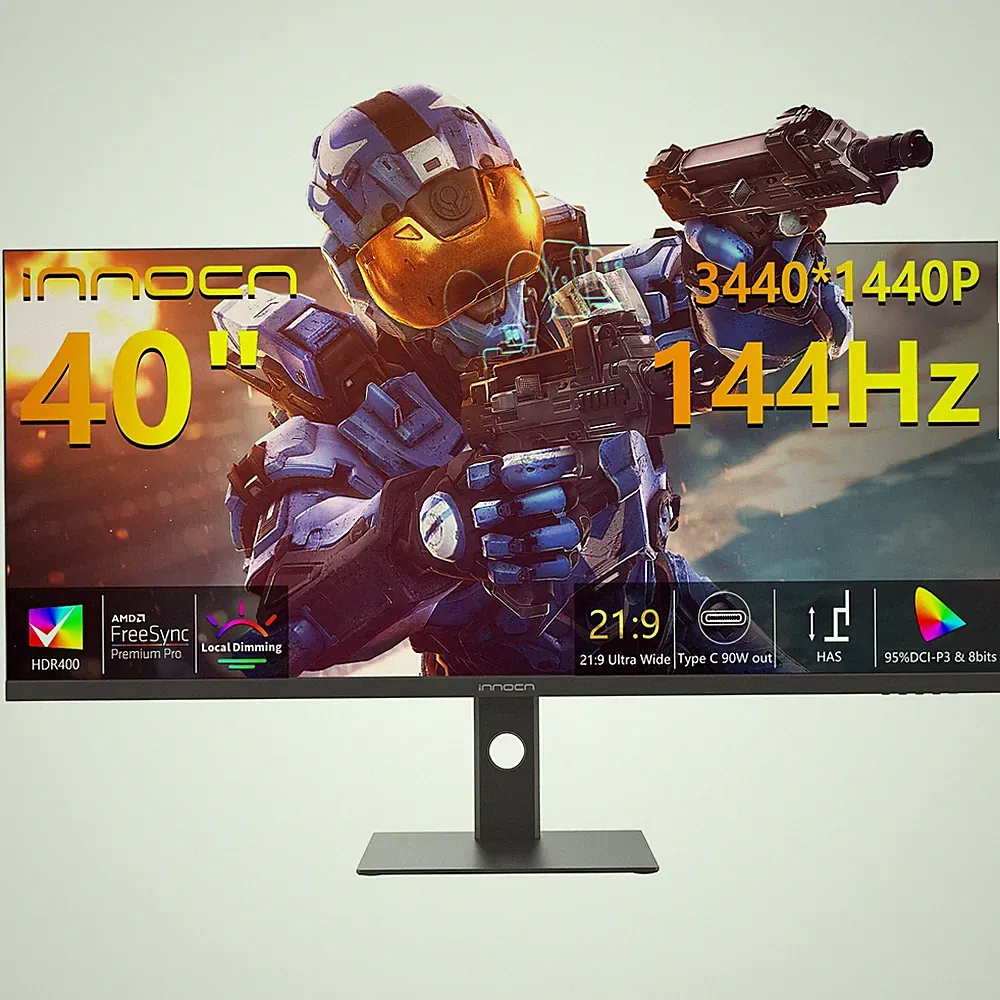 Ultrawide Monitor 40 3440x1440P 144Hz Gaming IPS USB C INNOCN 40C1R Black HDR400