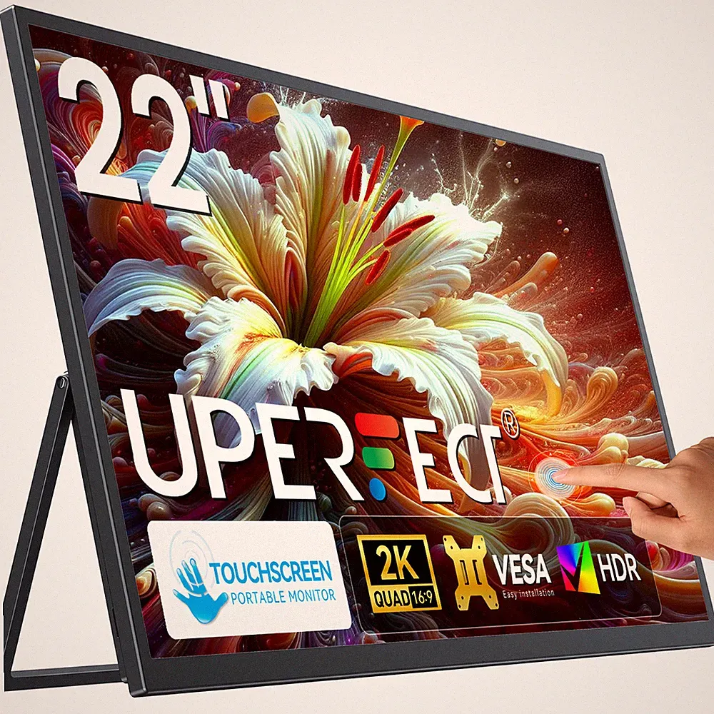 UMax 22 Touch - 22 Inch Computer Monitor 1440P Computer Display w/Stand & VESA