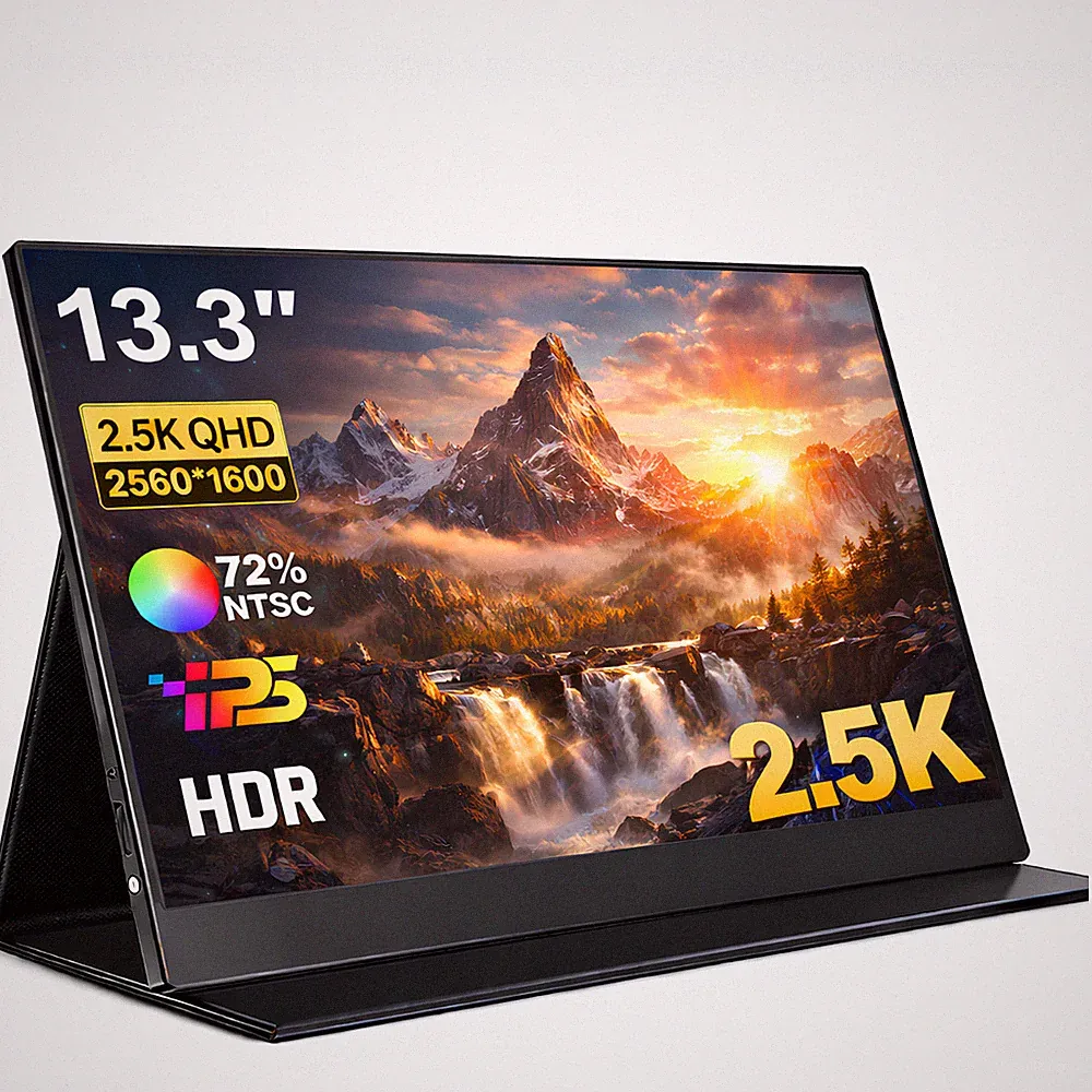 UNEW 13.3 Portable Gaming Monitor 2.5K IPS 60Hz 3ms FreeSync Pro USB-C HDMI