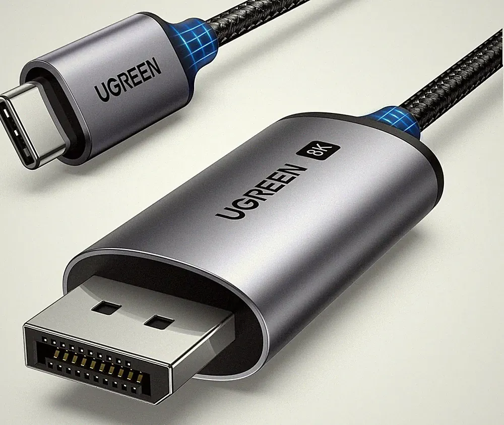 Unidirectional USB C to Displayport 1.4 Cable 8K@60Hz 4K@240Hz 6.6FT