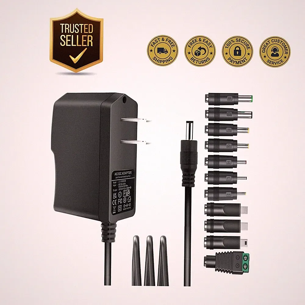 Universal 5V 2A ac Adapter Power Supply with 11 DC Plug Tips AC to DC5V 1.5A...