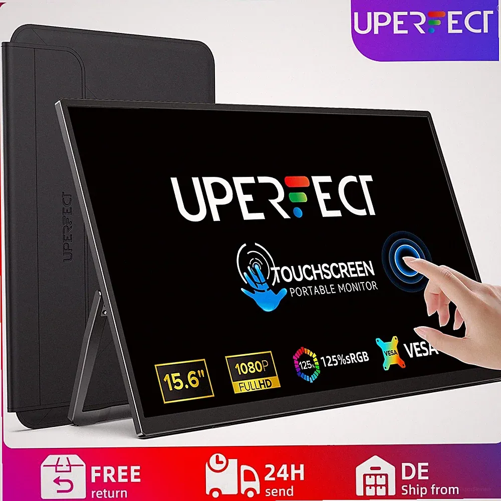 15.6" Touch USB-C Portable Monitor 1920*1080 800:1 Display For Laptop PC w/Case