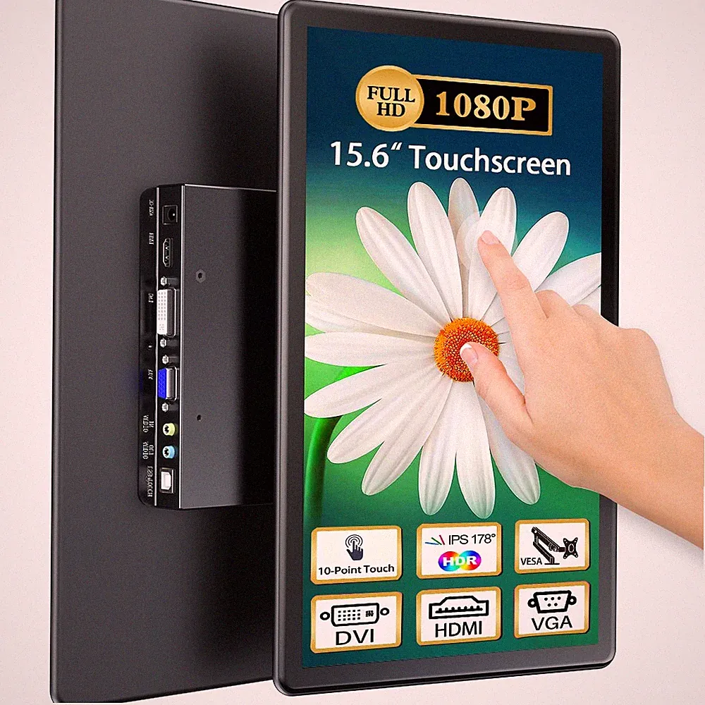 UPERFCET 15.6" Touchscreen Monitor HDMI/VGA/DVI Portable Monitor PC Screen