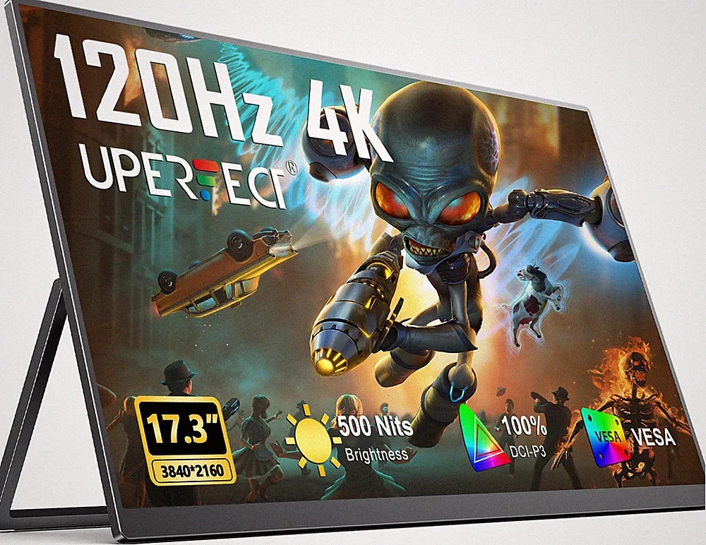 UPERFECT 120Hz 4K Gaming Monitor 17.3" 3840x2160 Portable Monitor for PS4/5 Xbox