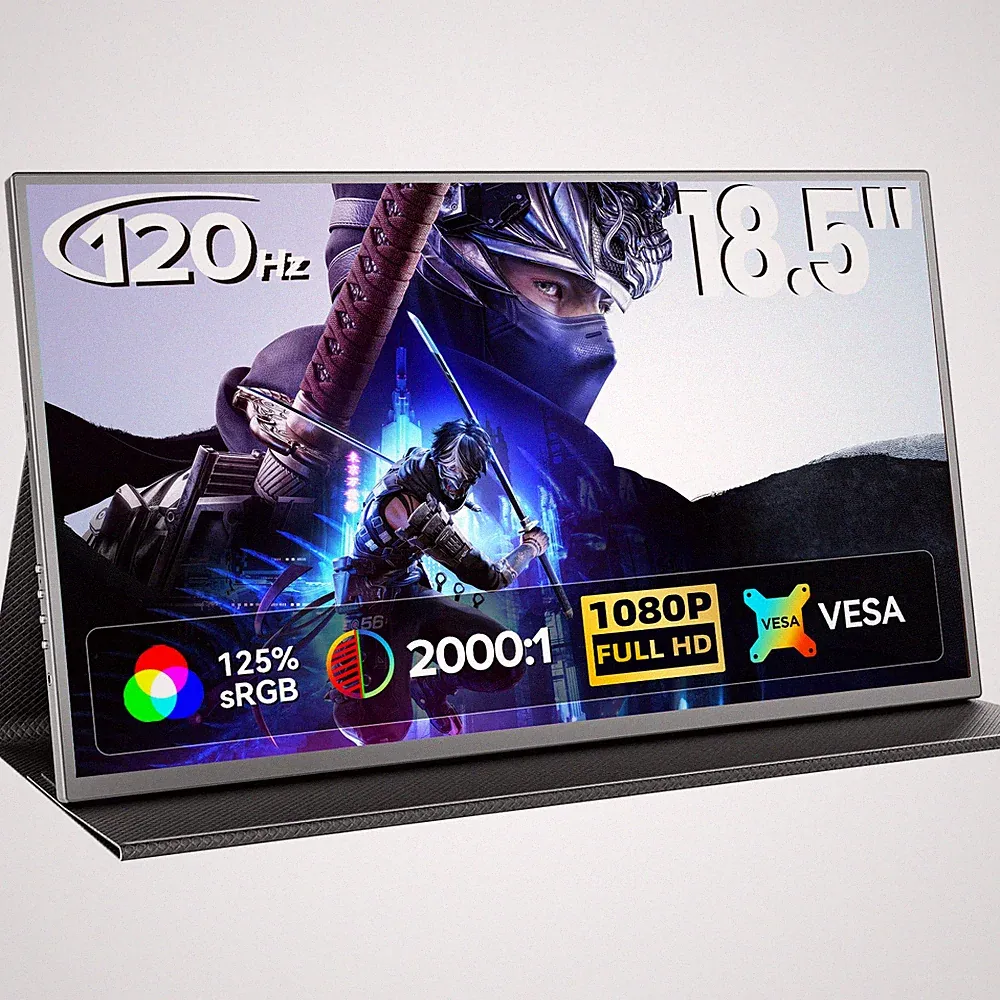 UPERFECT 120Hz FHD Portable Monitor 18.5" FreeSync USB C Monitor Gaming Screen