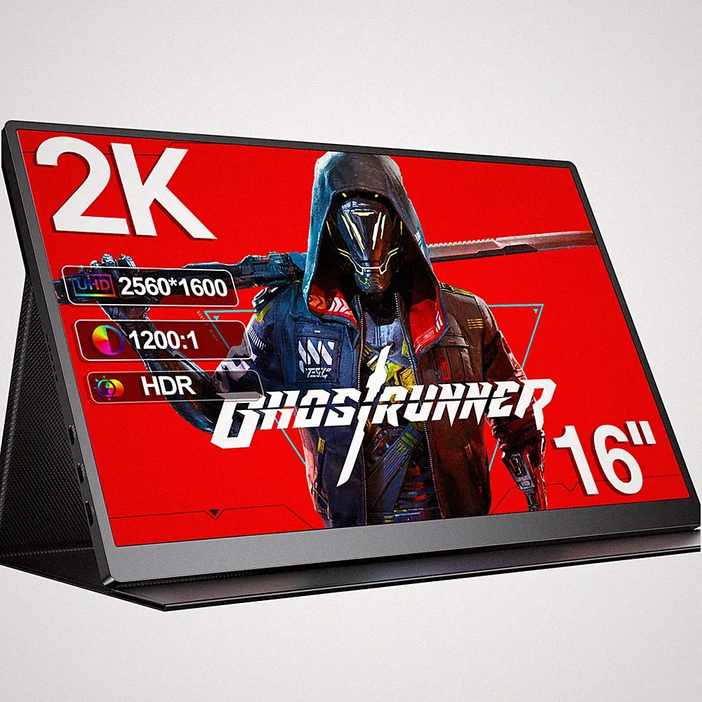 UPERFECT 120Hz Gaming Monitor 16" 2K PC Monitor 2560x1600 Portable Monitor 16:10