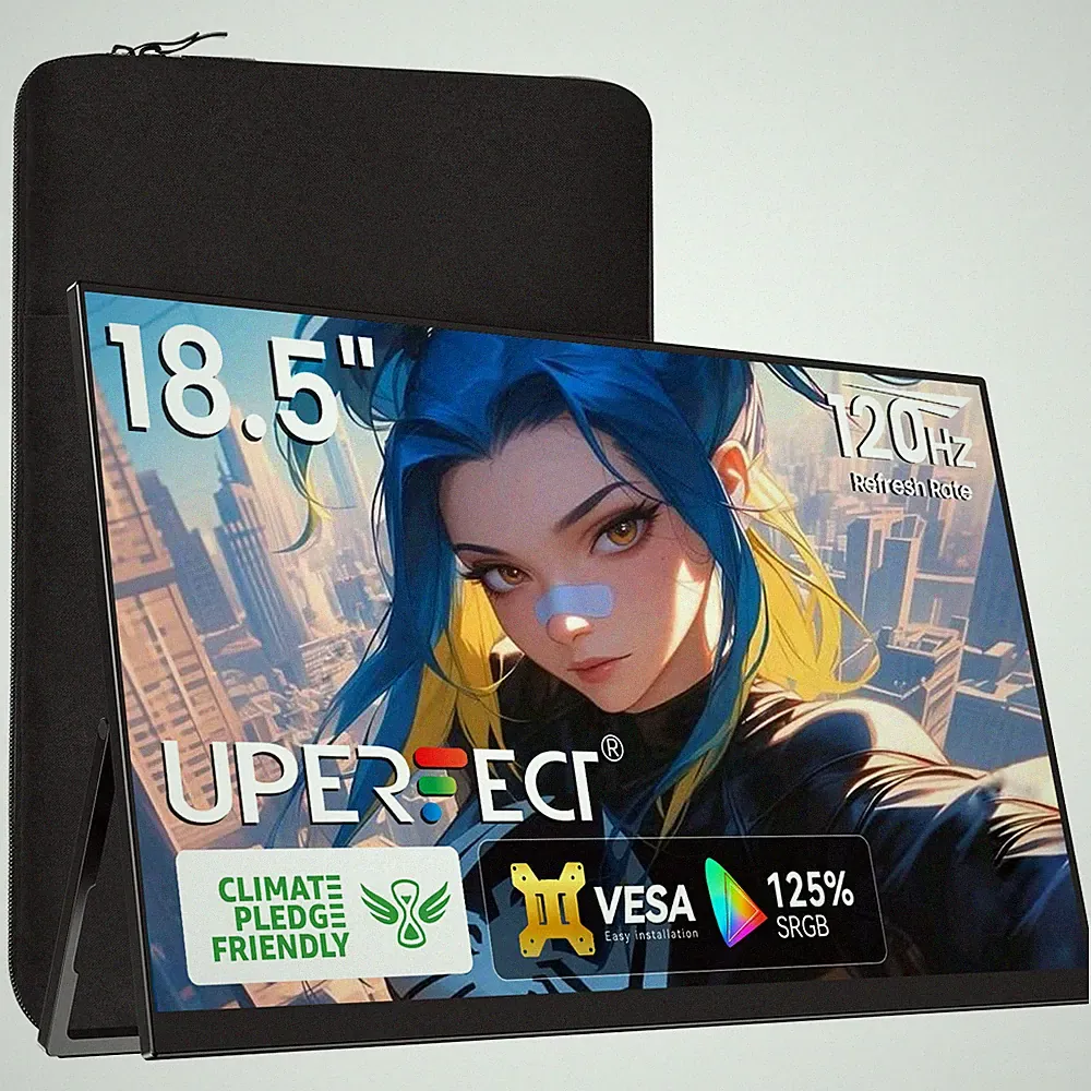 UPERFECT 120Hz Portable Monitor 18.5" 1080P HDR Switch Display w/Bag For Xbox PS