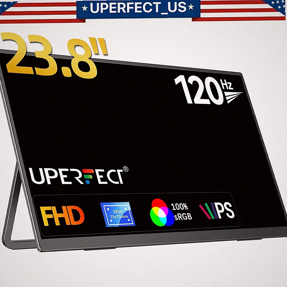 UPERFECT 120Hz Portable Monitor, 24" 1920*1080 Portable Gaming Monitor for PC PS