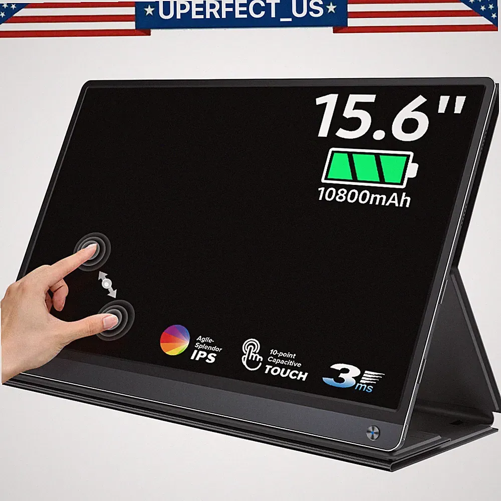 UPERFECT 120HZ Rechargeable Portable Monitor Touch,Upgraded 15.6" HDR 2*USB C US