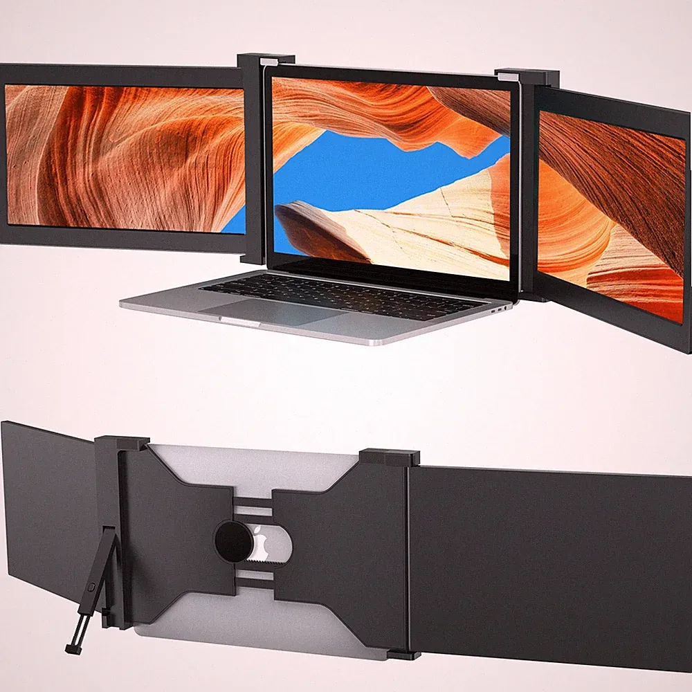 UPERFECT 13.3" 1080P Dual Screen Triple Portable Monitor USB C HDMI For Laptop