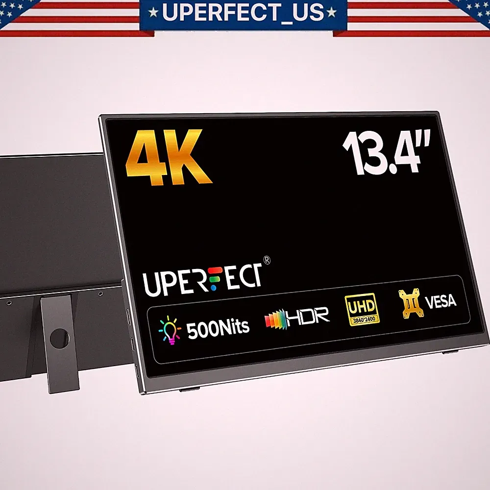 UPERFECT 13.4" 4K 500 cd/m² Gaming Monitor PC Screen 100%sRGB UHD For DSLR PS PC