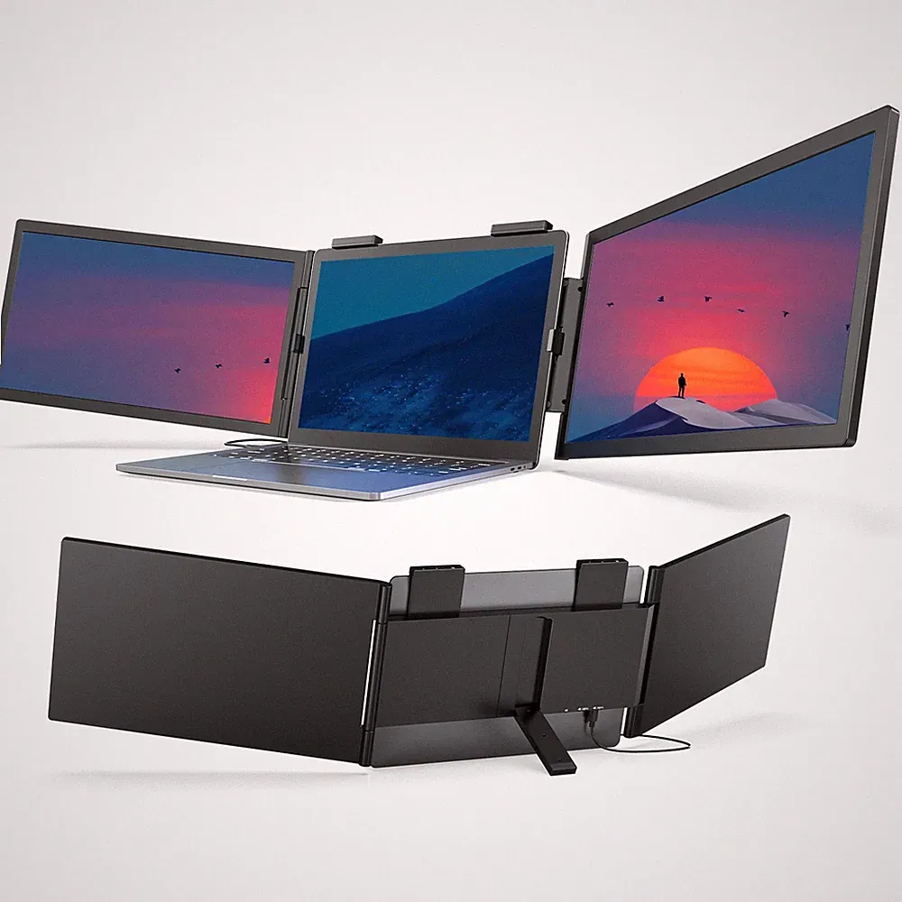 UPERFECT 14 1080P Wireless Laptop Screen Extender Portable Monitor Triple Screen