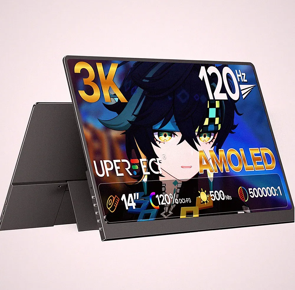 UPERFECT 14" OLED Portable Monitor 120Hz 2880x1800 3K Gaming Monitor Freesync