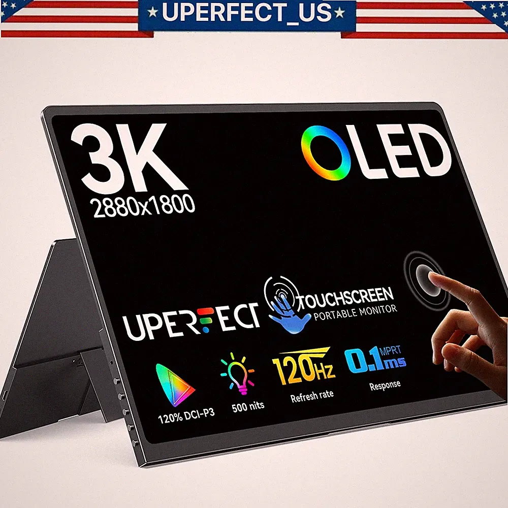 UPERFECT 14" 120Hz Touch OLED 100% DCI-P3 Portable Monitor w/ 100000:1 500 cd/m²