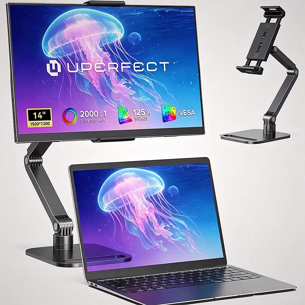 UPERFECT 14" Portable Monitor 1920 * 1200 For Laptop Display 16:10 w/VESA Mount