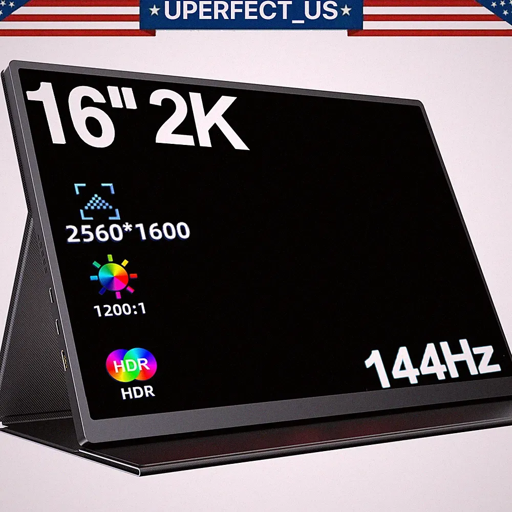 UPERFECT 144HZ 16" 2K QHD Portable Monitor USB C 500Nits For Microsoft Lumia 950