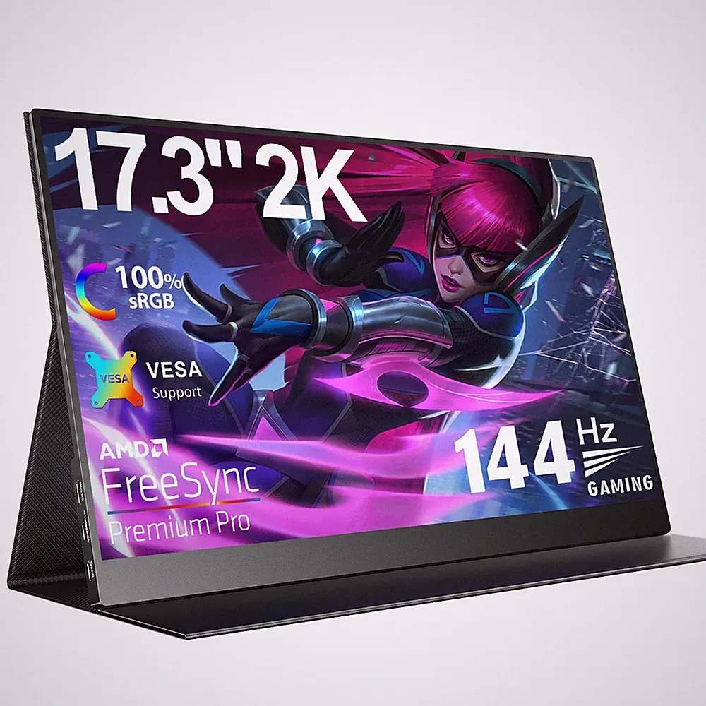 UPERFECT 144Hz Portable Monitor 2K 17.3" Gaming Monitor FreeSync 2560*1440 USB C