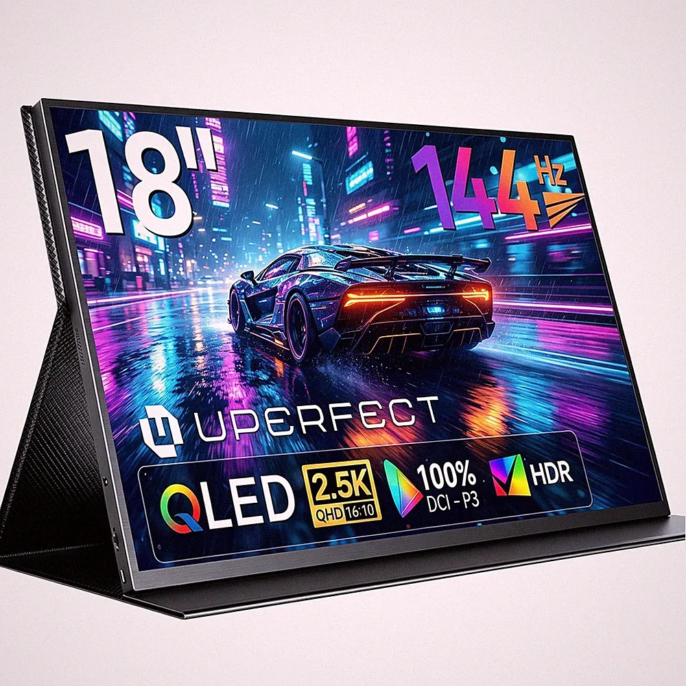 UPERFECT 144Hz Portable Monitor 2K QHD Screen 18" IPS LCD Display 100% DCI-P3