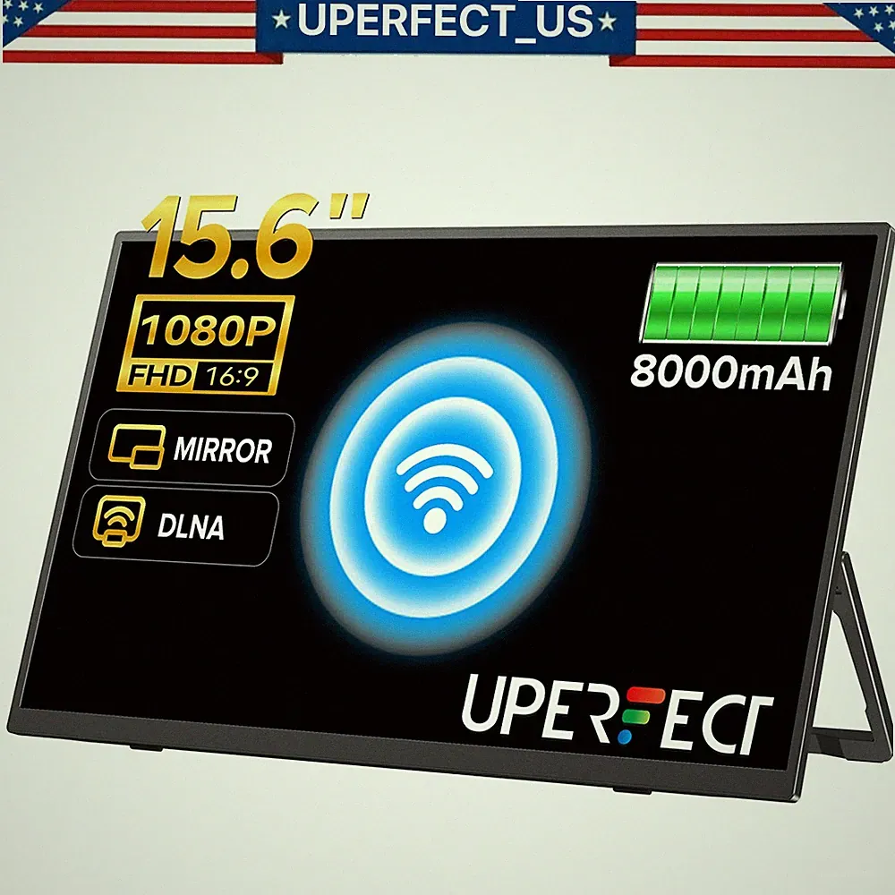 UPERFECT 15.6" 1080P FHD UltraWireless Portable Monitor with Battery 8000mAh US