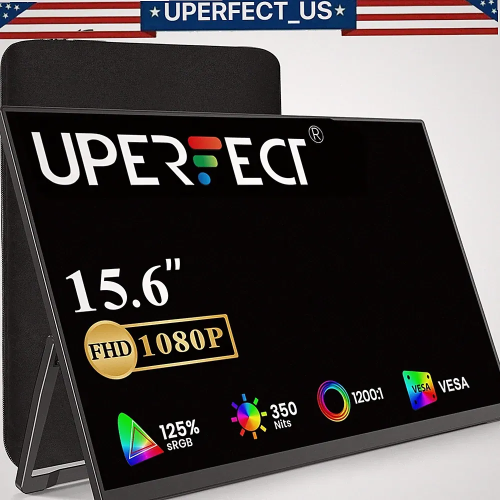 UPERFECT 15.6" 1080P Portable Gaming Monitor HDMI USB C w/VESA For SAMSUNG DEX A