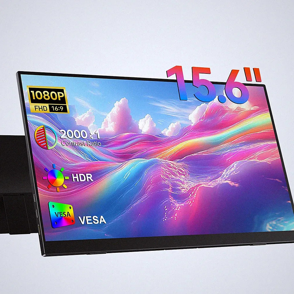 UPERFECT 15.6" 1080P Portbale Monitor Second Screen HDMI USB For Computer Laptop