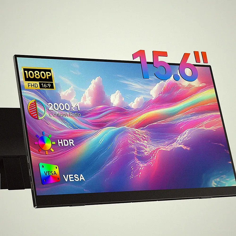 UPERFECT 15.6" 1080P Portbale Monitor Second Screen HDMI USB For Computer Laptop