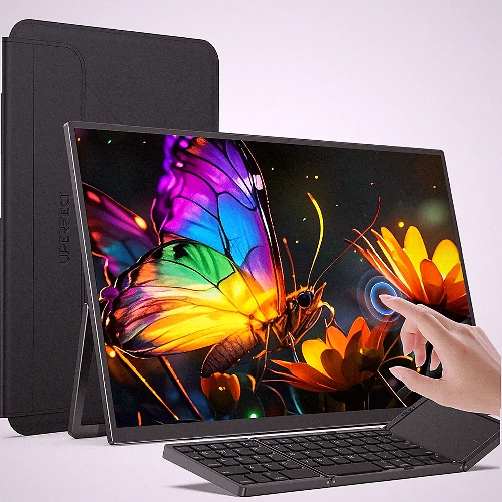 UPERFECT 15.6" 1080P Touch Screen FHD Portable Monitor Battery Travel Display