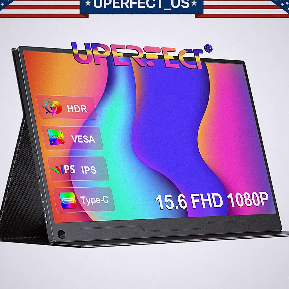 UPERFECT 15.6" 60HZ 1920*1080 HDR IPS Portable Monitor Fr HDMI Input Laptop Used
