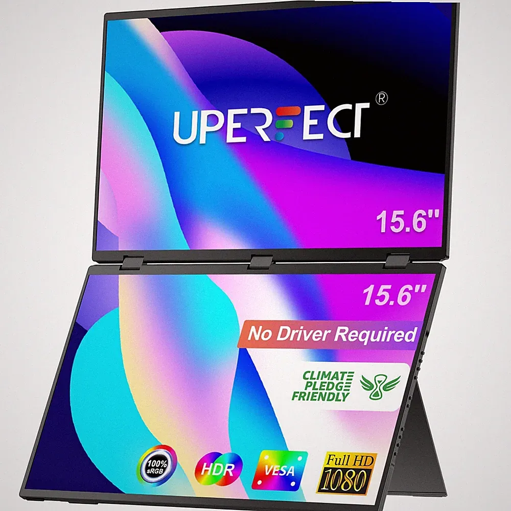 UPERFECT 15.6" Dual Monitor 1920x1080 HDR IPS Portable Monitor Laptop Extender