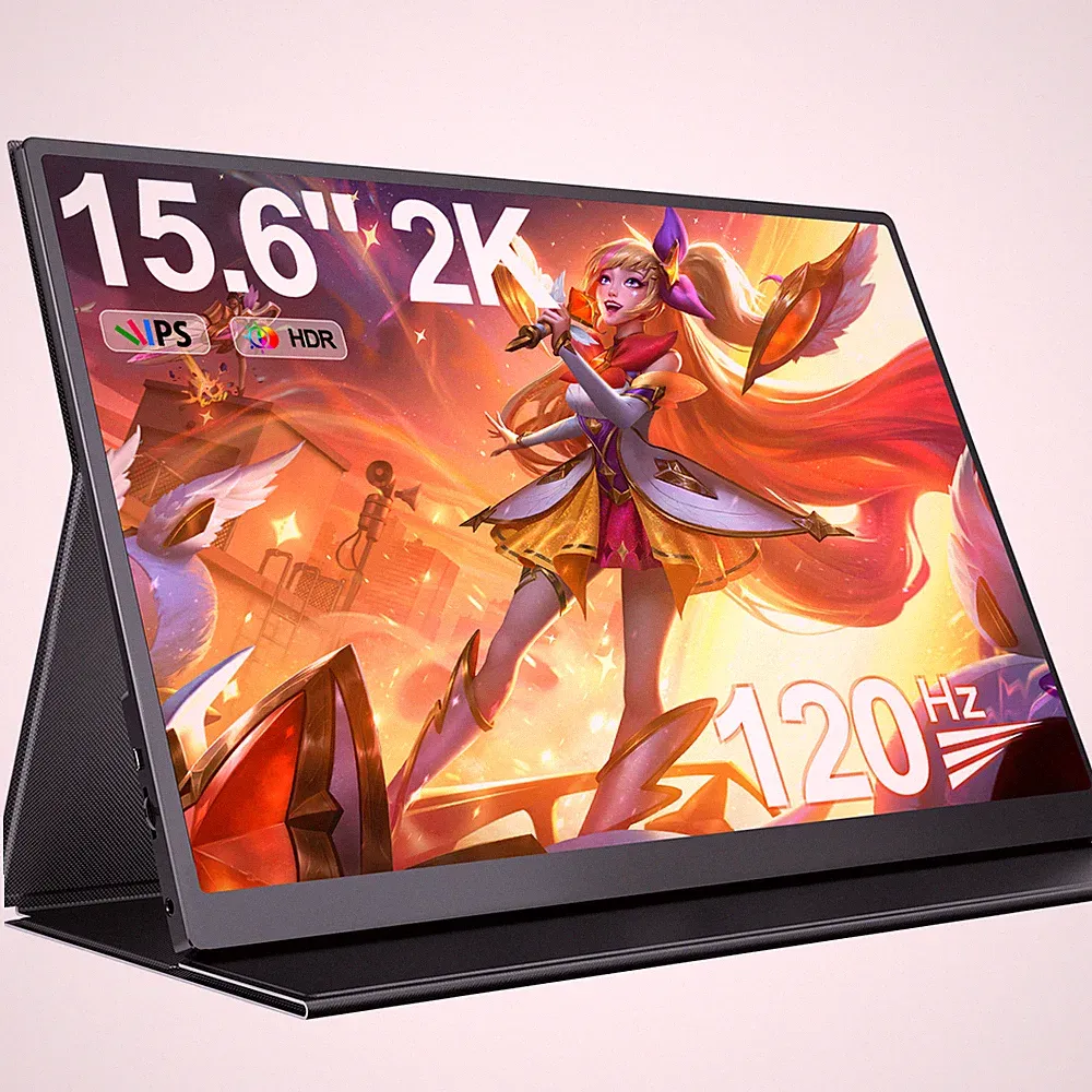 UPERFECT 15.6" Portable Monitor 2K 120Hz 2560*1440 USB C For Switch Xbox PS 4 5