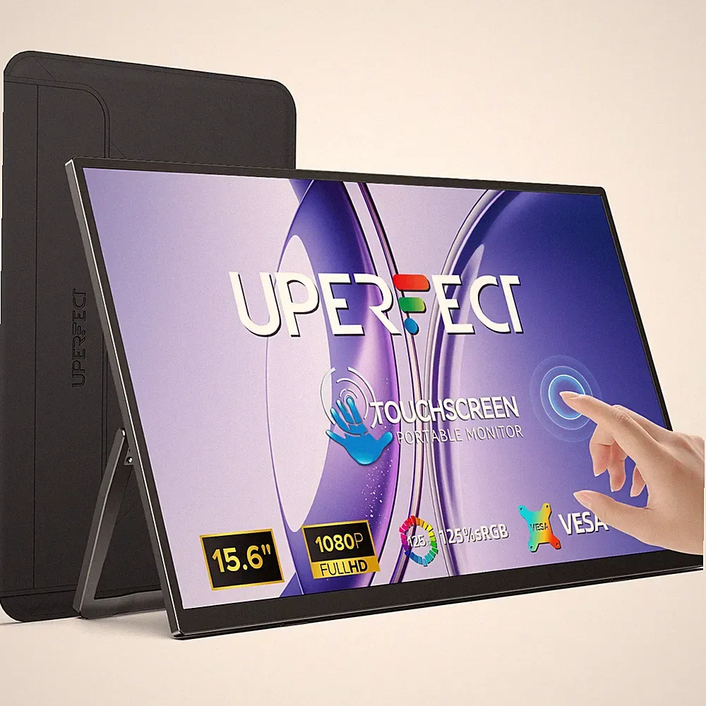 UPERFECT 15.6" Portable Touch Monitor with Dual Speakers Full HD 1080P Screen