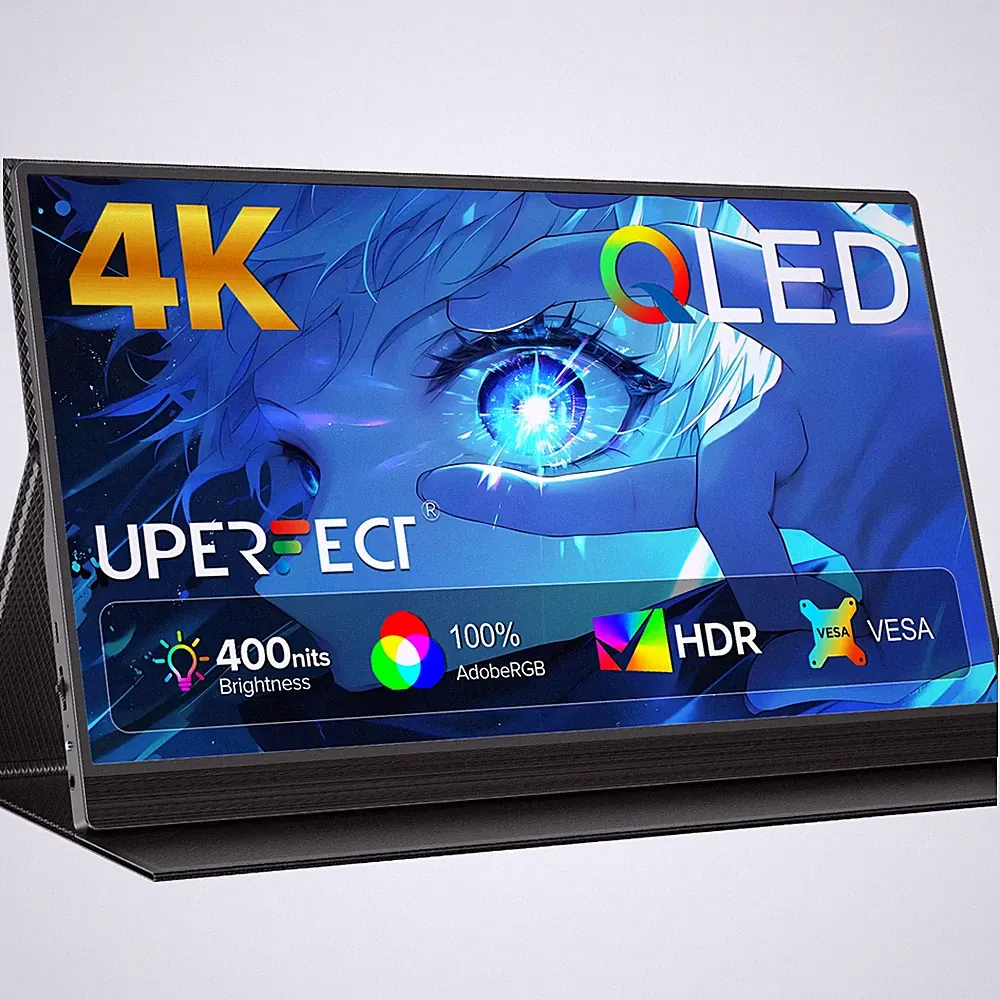 UPERFECT 15.6" QLED 4K Gaming Monitor 3840x2160 Portable Monitor for PS4/5 Xbox