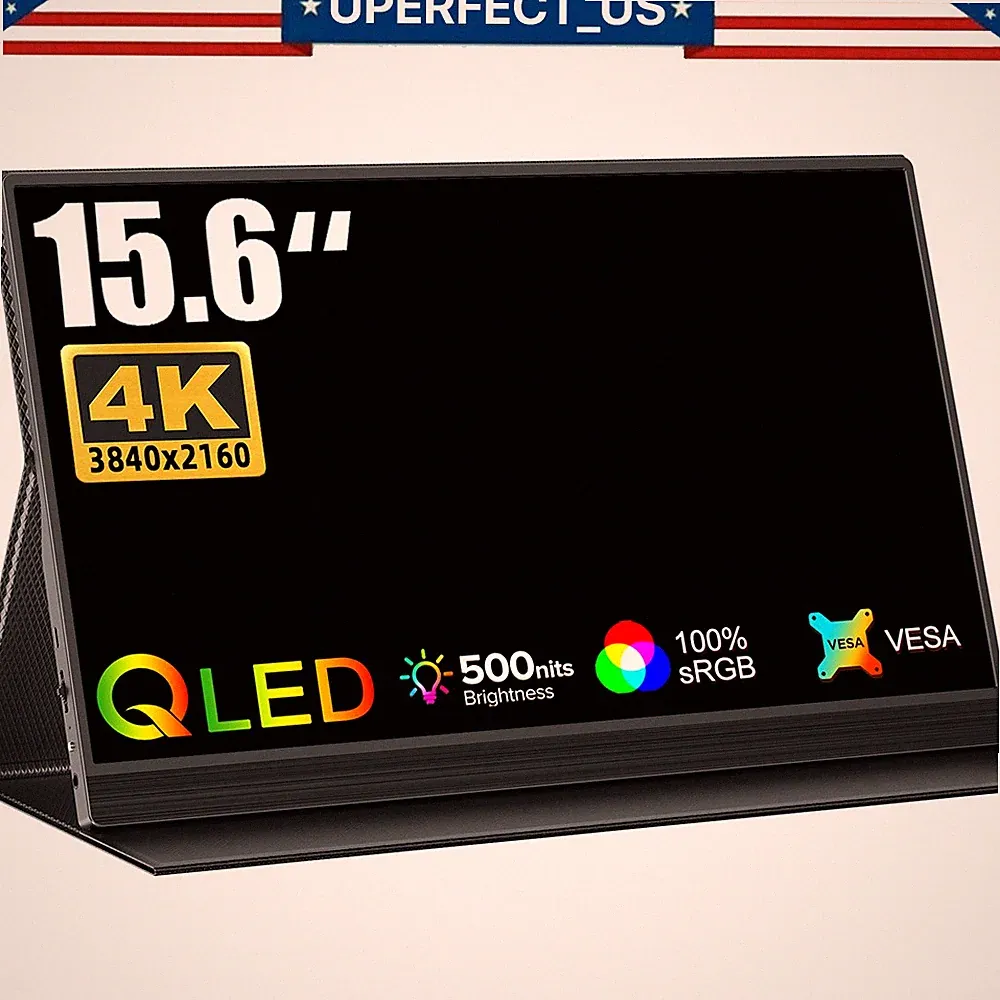 UPERFECT 15.6" QLED 4K Portable Gaming Monitor HDMI USB C w/VESA For SAMSUNG DEX