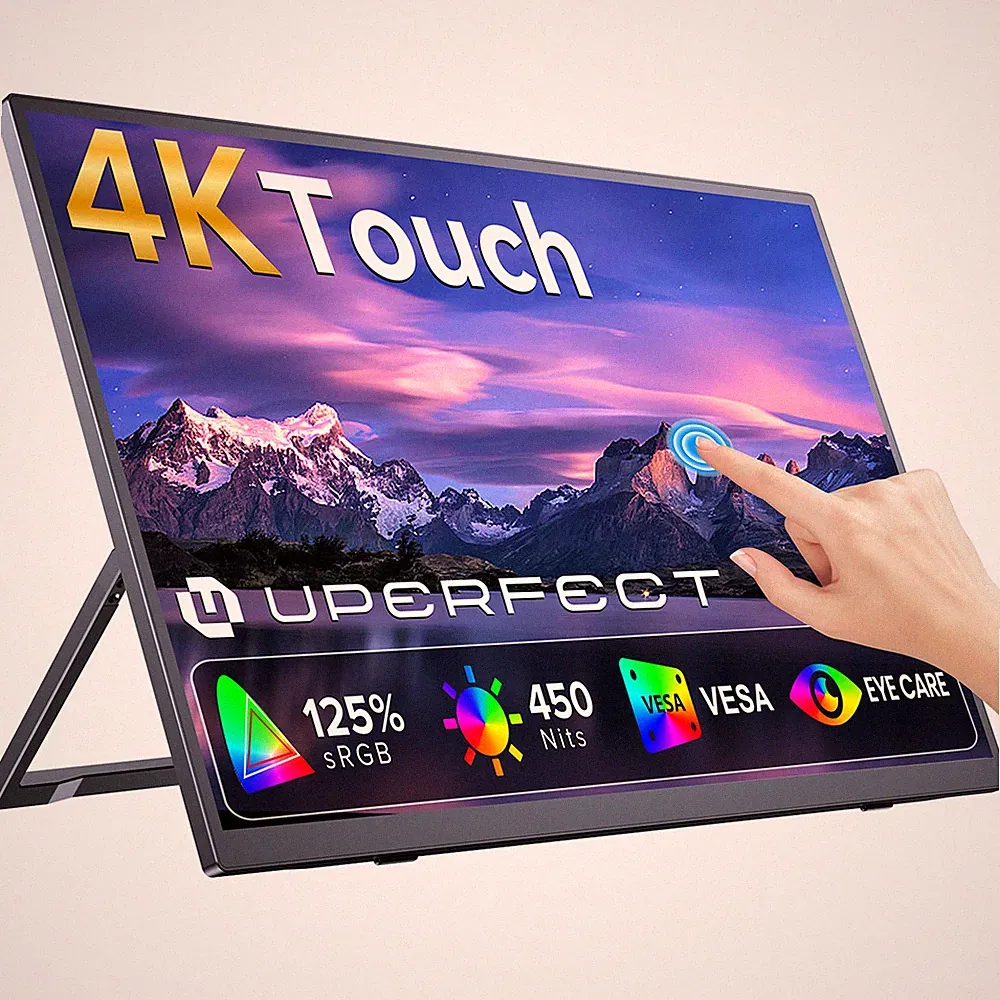 UPERFECT 15.7" 4K Touchscreen Portable Monitor USB-C & MINI HDMI VESA & Stand