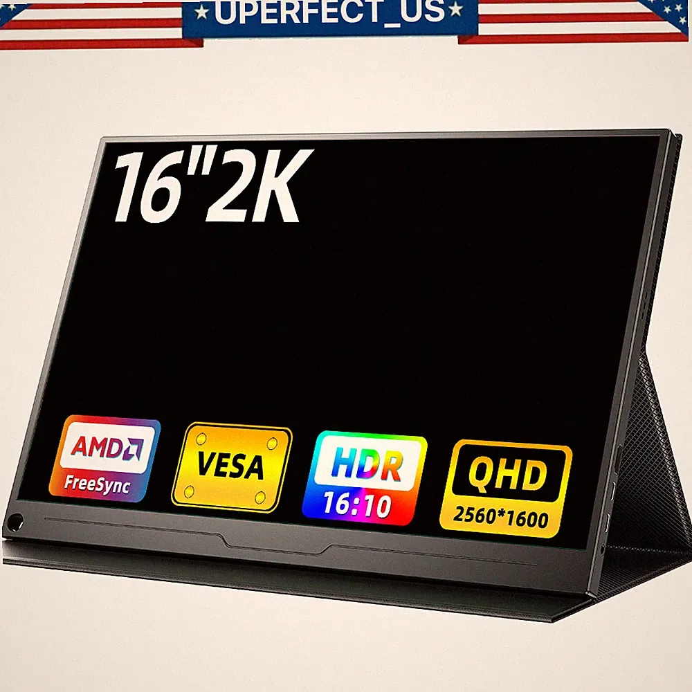 UPERFECT 16.0" 1600P Portable Gaming Monitor HDMI USB C w/VESA For SAMSUNG DEX