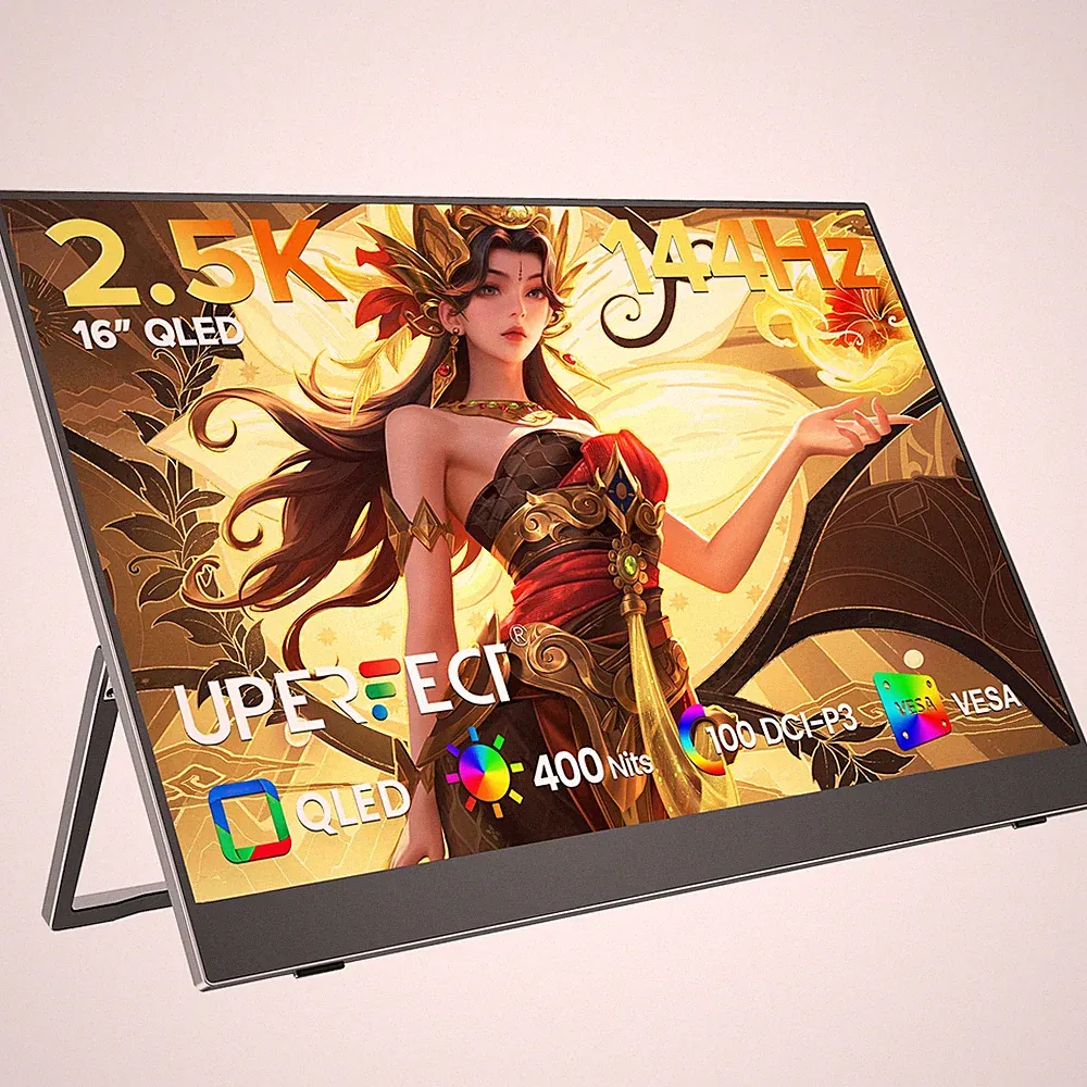 UPERFECT 16" 144Hz 2K Portable Gaming Monitor 100% DCI-P3 QLED Display For PS 5