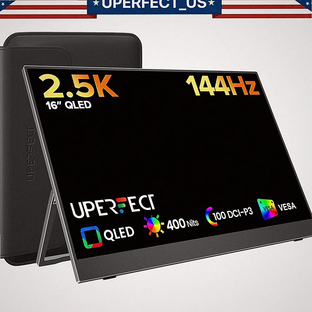UPERFECT 16" 144Hz Portable Monitor 2.5K QHD Screen 2560*1440 IPS LCD Display AA