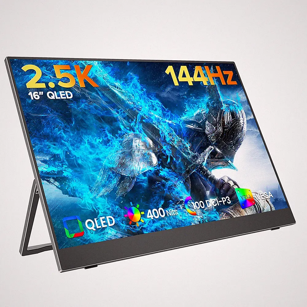 UPERFECT 16" 2.5K 2560x1600 Portable Monitor 144HZ Gaming Monitor QLED PC Screen