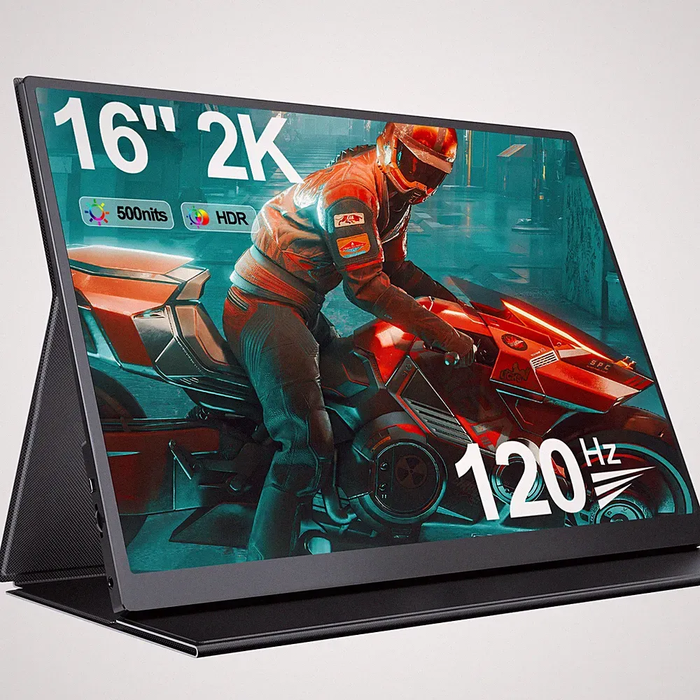 UPERFECT 16" 2K 120Hz Portable Monitor 2*USB C Extend Display For Game Switch PS