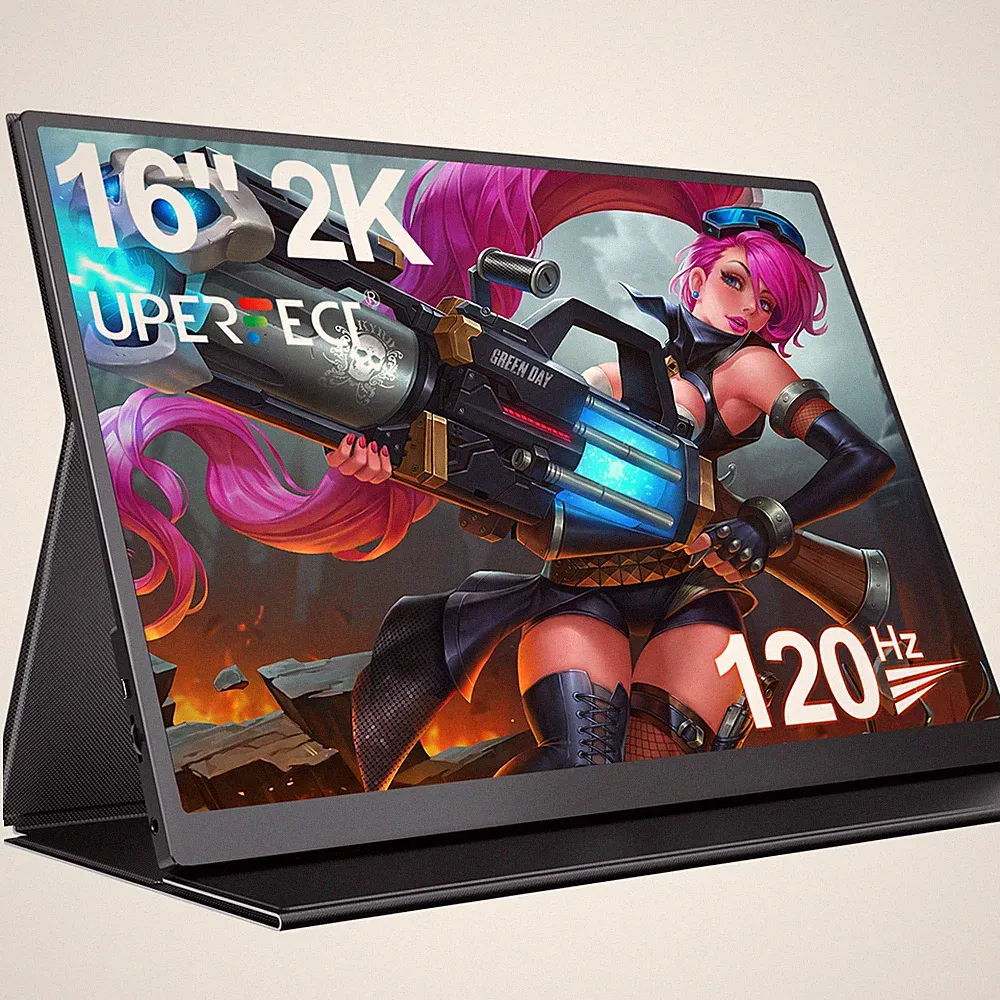 UPERFECT 16" 2K 120Hz Portable Monitor QHD Screen 100% sRGB USB C Gaming Display