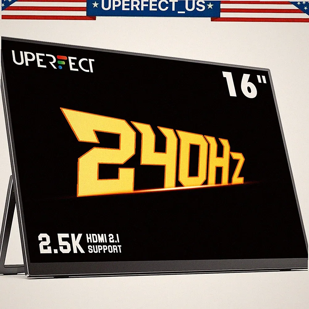 UPERFECT 16" 2K 240Hz Portable Monitor 2*USB C Extend Display For Game Switch PS