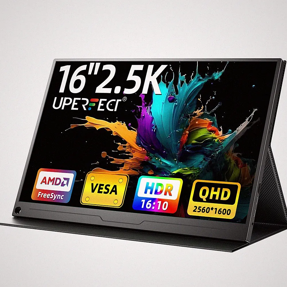 UPERFECT 16" 2K Portable Monitor Screen HDMI 2 * Type C For PC Computer Laptop